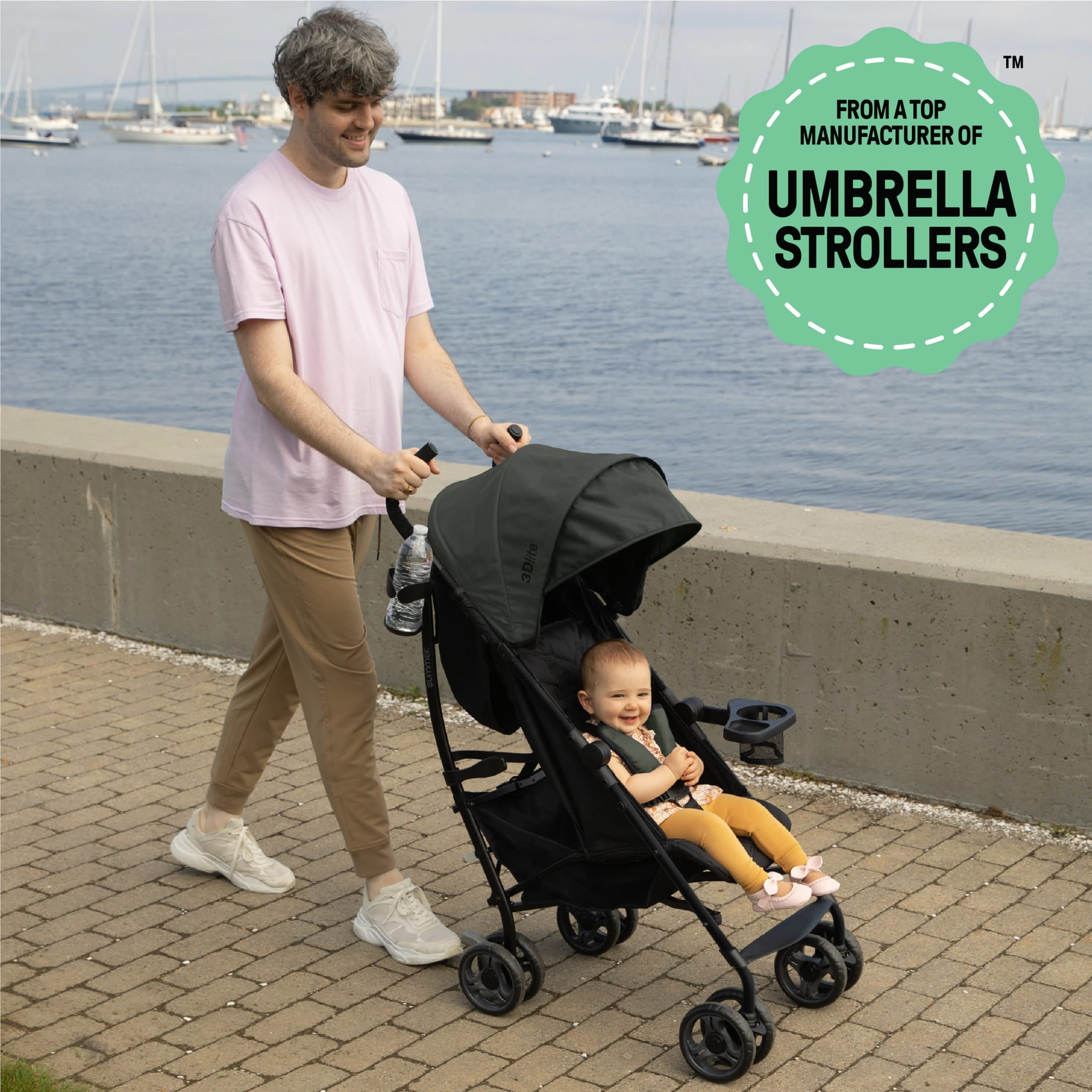 Ingenuity 3Dlite Convenience Stroller, Green - Age 6 Months Up to 50 Lbs.