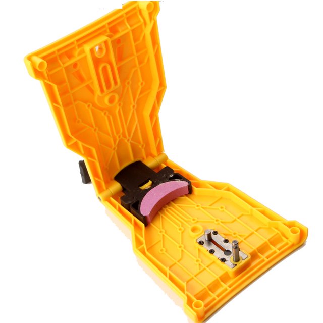 RV Afilador de motosierra con 1 piedra de afilar Afilador de cadena de motosierra para barras de 14-20 pulgadas y barra de motosierra de 2 orificios Rojo Verde