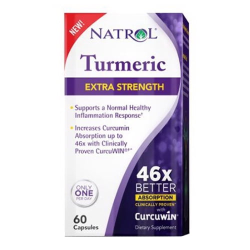 Natrol Extra Strength Turmeric Capsules Advanced Joint Mobility 60 Ea