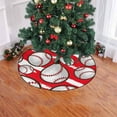 thumbnail image 2 of FMSHPON Baseball Pattern Xmas Christmas Tree Skirt Stand Mat for Holiday Party Decoration Indoor Outdoor 48 inches, 2 of 3