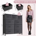 thumbnail image 3 of 9 Drawers Dresser, Storage Dresser Organizer with Drawers, Chest of Drawers, Dresser with Metal Frame and Wood Tabletop for Bedroom, Guest Room, Closet, Entryway, Nursery, Black, 3 of 8