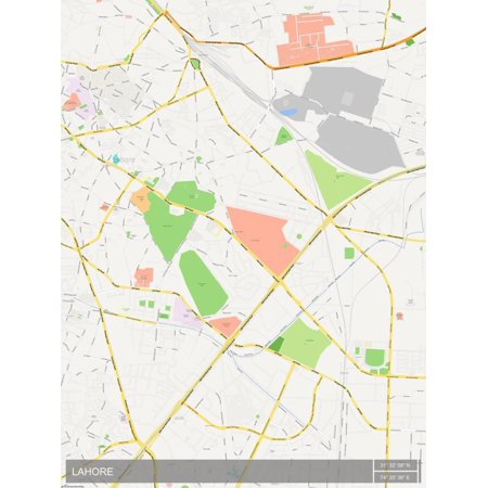  Lahore  Pakistan Map Poster Wall  Art  Walmart com