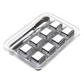 thumbnail image 1 of Juego de 8 cubitos de hielo de acero inoxidable, piedra enfriadora reutilizable para whisky, vino, vino, herramienta cuadrada para enfriar fiestas y bares, 1 of 8