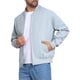 thumbnail image 5 of Chaqueta Bomber INSPIRE CHIC para hombres, abrigo de otoño, cierre completo, puños acanalados, chaqueta de béisbol XL gris, 5 of 6