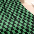 thumbnail image 3 of Green and Black Checkerboard Pattern Blanket,Comfortable Soft Flannel Throw Blanket,All Season,Warm Lightweight Blankets for Sofa Bed Couch Living Room Chair,30"x40", 3 of 4