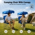thumbnail image 2 of REDCAMP Portable Camping Chair with Canopy Heavy Duty Outdoor Folding Chair with Shade 600D Oxford for Beach Fishing Lawn Picnic Blue, 2 of 8