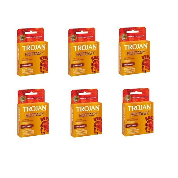 Trojan Ecstasy Ultra Ribb Size 3ct Trojan Ecstasy Ultra Ribbed 3ct (6 Pack)