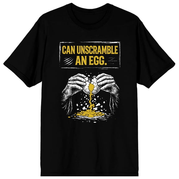 Bioworld I Can Unscramble an Egg Novelty Humor Graphic Tee | 100% Cotton Short Sleeve Crew Neck T-Shirt for Men-XXL