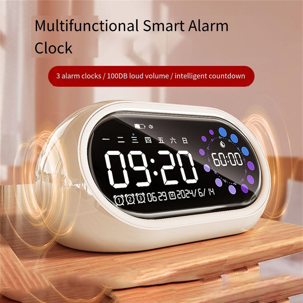 Modern Alarm Clock With Sound High Volumes Wake Up Snoozes Function Night Lamp Timer Stylish Home Decors