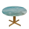 thumbnail image 3 of JEUXUS  Tablecloth Round Seascape Table Cloth Ocean Beach Clouds Coast Sky Nature Wave Sunny Nature Scenic Sea Splash Table Cover for Dining Room Kitchen Decoration, 3 of 7