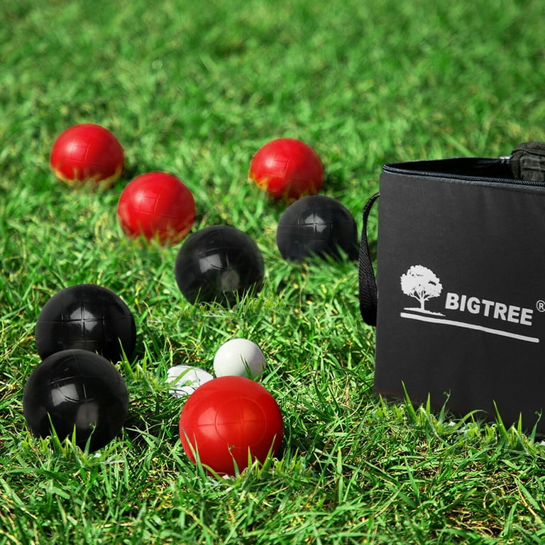 Little and Large Bocce Set 73mm Metal Bocce/Petanque Set with 8 Black