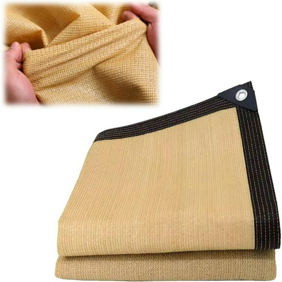Manss 85% Outdoor Sun Shade Cloth, 6.5x10 ft Pergola Shade Cover with Grommets, Privacy Screen Sunshades for Patio Garden Backyard Plant, Beige