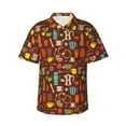 thumbnail image 6 of KLL Men's Hawaiian Shirt Short Sleeve Button Down Beach Shirts-Retro Coffee, 6 of 6