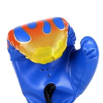 TELOLY Children Boxing Gloves Kids Unisex Fire Flame Printed Fight Match Hand Protector Fitness Sanda Sportswear Show Accessories
