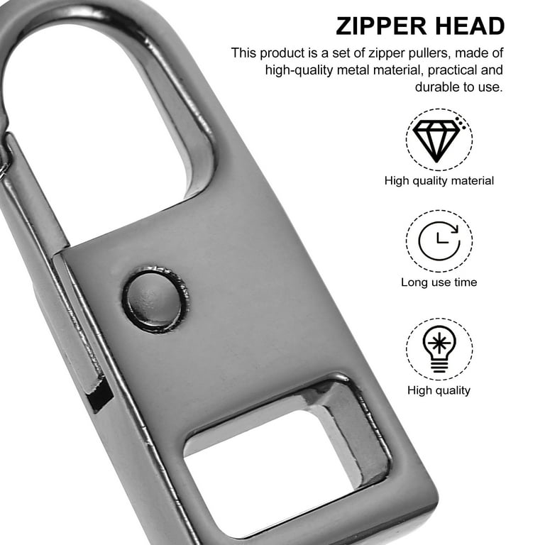 Goyunwell #5 Zipper Pulls Metal Silver Zipper Pulls Bulk 20pcs Zipper  Slider Coil Zipper Pull Charms Nylon Zipper Pulls for Purse Handbag Making  Craft