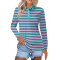 thumbnail image 2 of Blue Women's Long Sleeve T-shirt, Women'S Short Sleeved Slim Fit Casual Fashion Top,Women's Long sleeve T-shirt M, 2 of 5