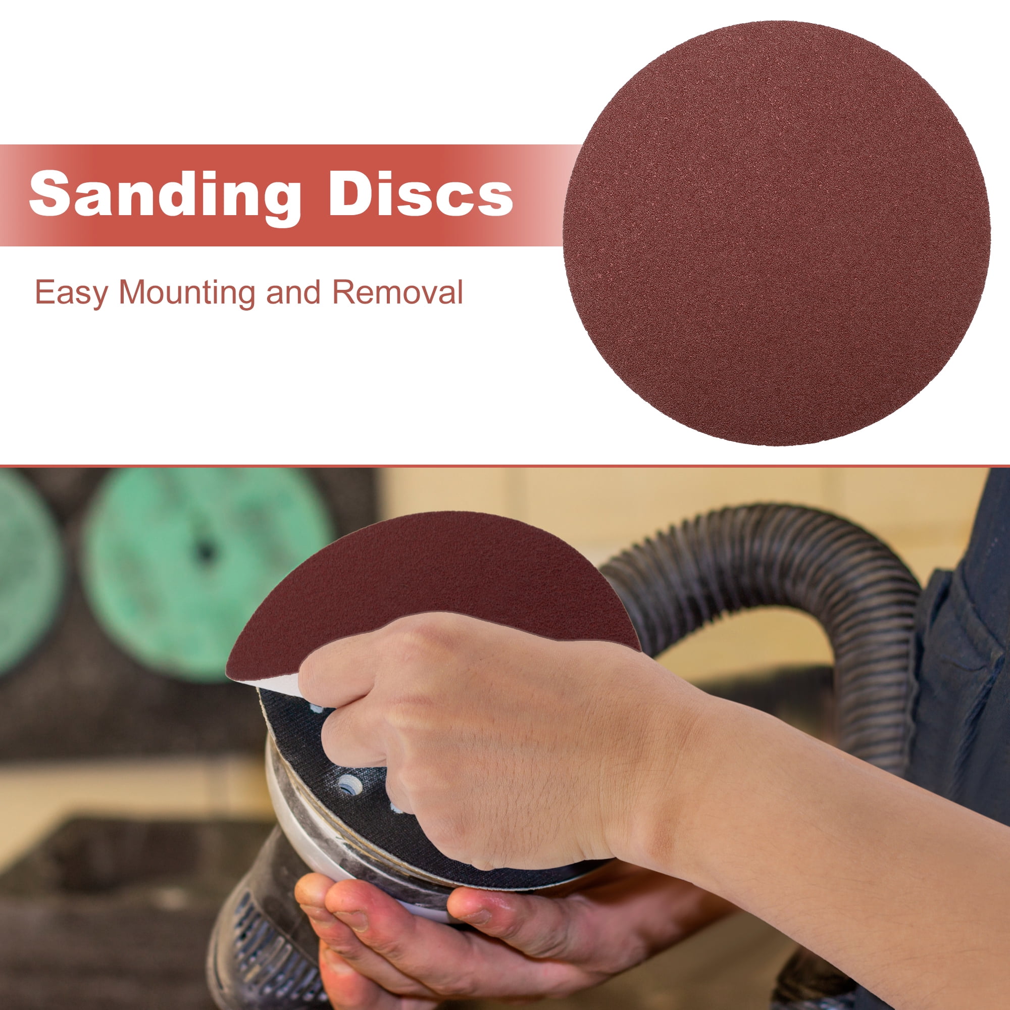 Unique Bargains 8 Inch Round Hook and Loop Sandpaper Discs Sanding Use 40 Grit