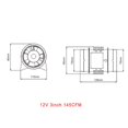 thumbnail image 2 of Soplador Silencioso En Línea 145 CFM De 3 Pulgadas, Turboventilador Silencioso De Flujo De 12V Para Circulación De Aire En Conductos, Yotijar Soplador de aire 145CFM, 2 of 8