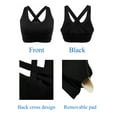 thumbnail image 6 of FUTATA Women's Fitness Workout Sports Bra, Cross Strap Sports Bra Medium Support Yoga Bra With Detachable Cups, Black/White/Burgundy, 6 of 7