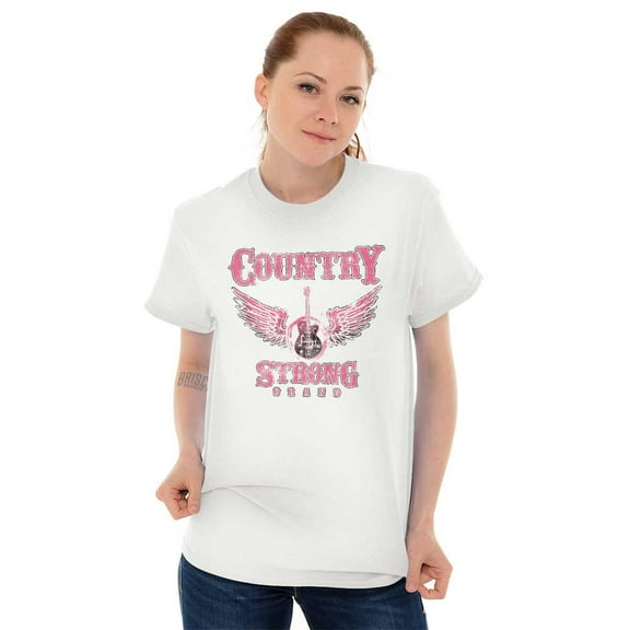Country Strong Cowgirl Guitar Music Women's Graphic T Shirt Tees Brisco Brands S