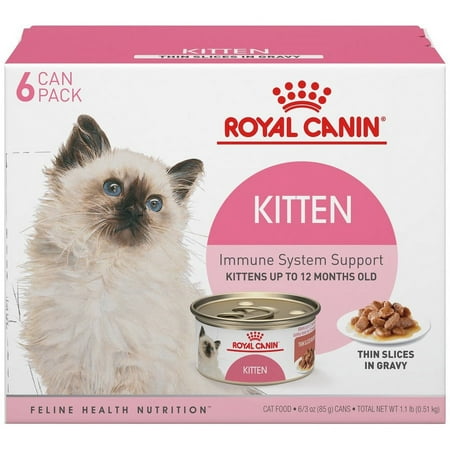 Royal Canin Feline Health Nutrition Kitten Instinctive Thin Slices In Gravy All Breeds Kitten Wet Cat Food, 3 Oz (Pack Of 6)