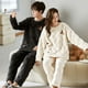 thumbnail image 1 of Pijamas de franela para parejas, traje grueso con forro polar para mujer, ropa de hogar holgada de talla grande y cálida de polar coral para hombre, 1 of 6