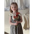 thumbnail image 3 of 2025 vestidos de princesa sin mangas para niñas de verano 2-7 años estilo coreano dulce vestido a cuadros con cuello de pétalo para niños ropa para niños, 3 of 6