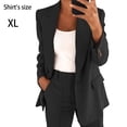 thumbnail image 4 of Qarigey Cárdigan de solapa a la moda para mujer, traje de poliéster de Color sólido, abrigo con cuello vuelto, accesorio de vestir, fiesta Abrigos y chamarras SG, 4 of 5