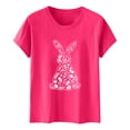 thumbnail image 3 of Tauxra Hauts d'Été à Manches Courtes pour Femmes, T-Shirts à Col Rond pour Femmes, Blouse T-Shirt Décontractée à Imprimé de Pâques, 3 of 6