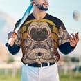 thumbnail image 6 of Balery Pug dog Yoga Baseball Jersey for Men Casual Button Down Shirts Short Sleeve Active Team Sports Uniform-3X-Large, 6 of 9
