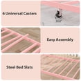 thumbnail image 4 of Yeshouse cama de metal con nido, dos camas individuales con cama abatible, soporte de acero, sin box spring, ideal para sala, apartamento o espacios pequeños, 4 of 9
