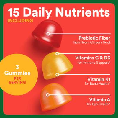 SmartyPants Kids Plus Multi & Fiber Gummies for Digestive Health, 90ct