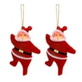 thumbnail image 2 of Dserfhy Santa Claus Ornaments 3D Flocking Santa Doll Christmas Tree Hanging Ornaments for Wall Window Door Home Party Holiday Decor, 2 of 7