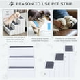 thumbnail image 3 of Noaman PawHut 3 Step Wooden Carpeted Non-Slip Pet Stairs Ramp for Cats and Small Dogs, 16" L x 17.5" D x 15" H, Supports Up to 65 lbs, White, 3 of 7