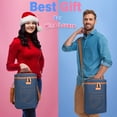 thumbnail image 4 of Tirrinia Insulated 4 Bottle Wine Carrier Tote Cooler Bag for Travel Picnic Padded Champagne Glass Carrying Case Leather, 4 of 7