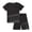 Black, variant on Gyujnb Boys 2 Piece Summer Athletic Outfit Letter Print Short Sleeve Tee and Workout Shorts Casual Sports Set,15-16 Years