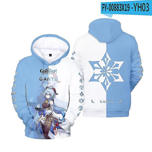 Game Genshin Impact Series Sudadera con capucha para hombre y mujer, talla europea, holgada, talla grande
