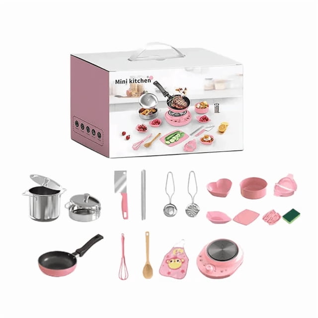 Complete Kids Cooking Set with 22Pcs Food Grade Stainless Steel Tools Real Meal Preparation Educational Toy for Young Chefs