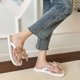 thumbnail image 3 of Zapatillas con lazo de verano para mujer, zapatillas planas con punta abierta de PVC, cómodas y gruesas, color blanco, talla 36 o 37, 3 of 8