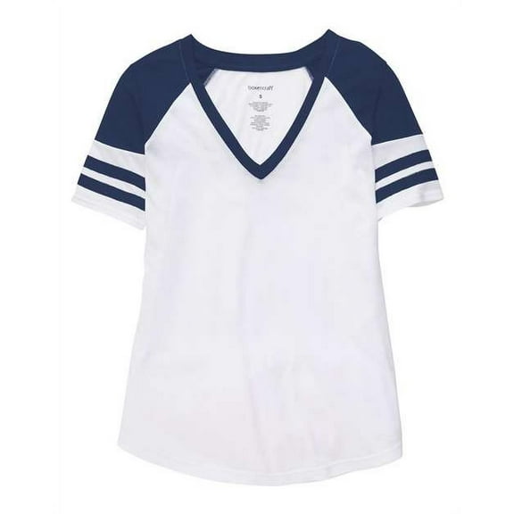 Boxercraft Girls' Arena T-Shirt in White/ Navy S | YT54