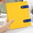 thumbnail image 5 of 1Pcs Refillable Ring Notebook Journal, Soft Leather Cover with Press Stud, Lined and Blank Pages for Office, 9X7In (Yellow1), 5 of 8