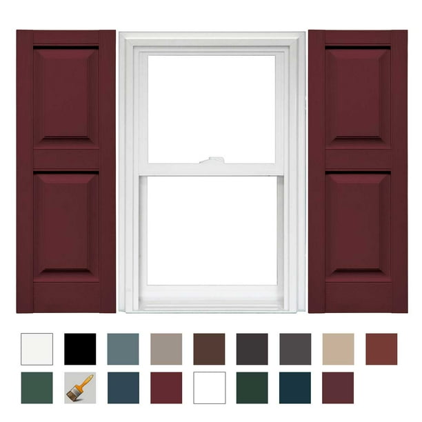 Mid America Raised Panel Vinyl Shutters 14.75in. (1 Pair) 14.75 x 55
