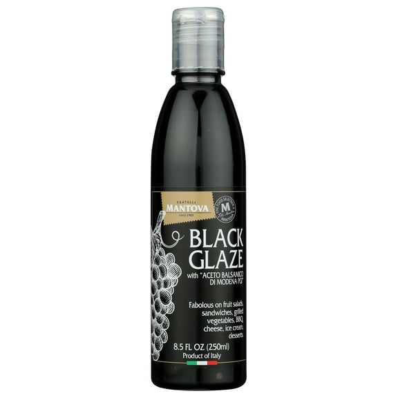 Pack of 6, Mantova Black Glaze Balsamic Vinegar, 8.5 fl oz