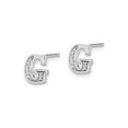 thumbnail image 5 of Gem & Harmony Accent Diamond Letter - G - Charm Earrings in 14K White Gold for Women, 5 of 6