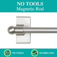 thumbnail image 3 of 5/8" Multi-Use Versatile Adjustable Appliance Magnetic Rod Extends from 16 inch to 28 inch Magnetic Cafe Curtain Rod, Nickel, 2 Pack, 3 of 6