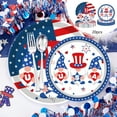 thumbnail image 7 of SLYNSHome 20Pcs Memorial Day Party Paper Plates 7" Patriotic American Flag Dessert Plate Disposable 4th of July Independence Day Tableware Dinnerware Supplies Decoration, 7 of 7