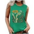 thumbnail image 2 of Tank Tops for Women under $4.98 no boundari Sleeveless Floral Print Round Neck Summer Printed Top Green XL, 2 of 5