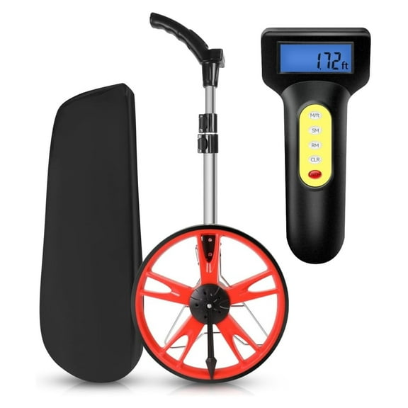 Measuring Wheel Digital Display - Foldable Telescoping Distance Wheel with LED, Backpack - High Precision Measuring Tool for Land, Construction, and DIY Projects