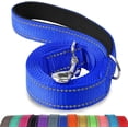 thumbnail image 1 of ORUYROP Double-Sided Reflective Dog Leash, 6 FT/5 FT/4 FT, Padded Handle Nylon Dogs Leashes for Medium & Large Dogs Walking, Navy Blue, 5FT, 1 of 6