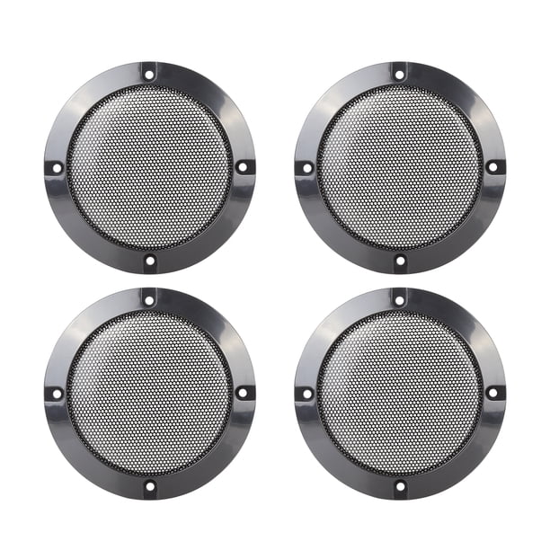 4uds 4'' Coche Metal Brillante Audio Altavoz Cubierta Malla Parrilla Cuerno Guardia